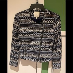 Joie Zipper Jacket Mosaic Print Size M